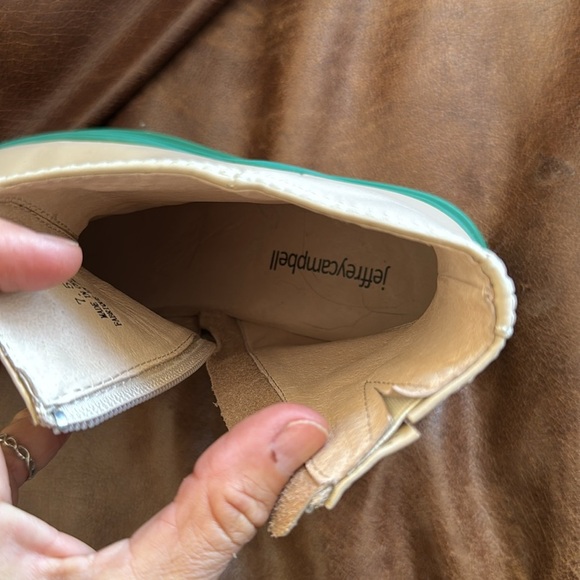 Jeffrey Campbell Women's Loading boots in  Cream and Green - Picture 8 of 8